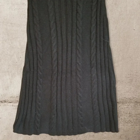 Anthro Sleeping On Snow | Black Cable Knit Sweater Dress Sz XS - Picture 4 of 7